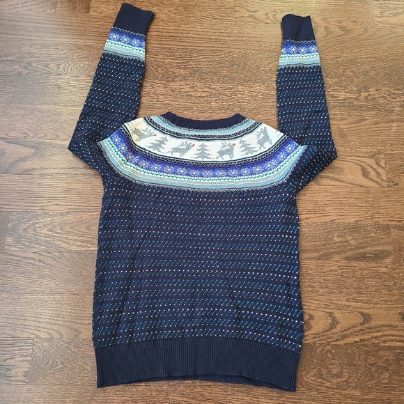 Talbots Navy Blue Fair Isle Sweater Women's Size S - Picture 3 of 9